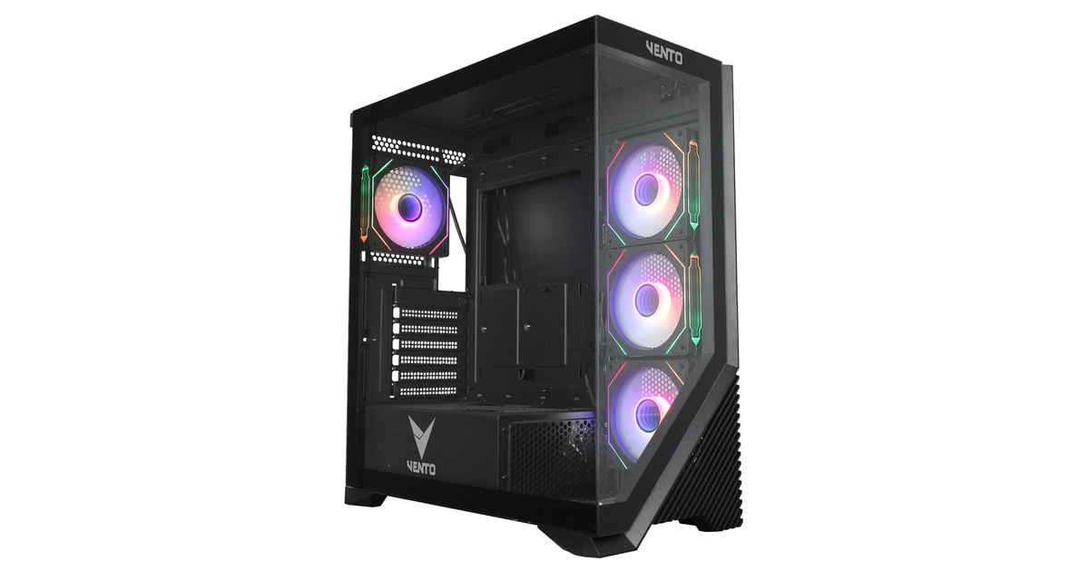 VENTO FSP VG4202FLA 850W 80+ GEN5 4x120mm RGB Fan Temperli Cam USB 3.0 Mesh ATX Gaming (Oyuncu) Kasa