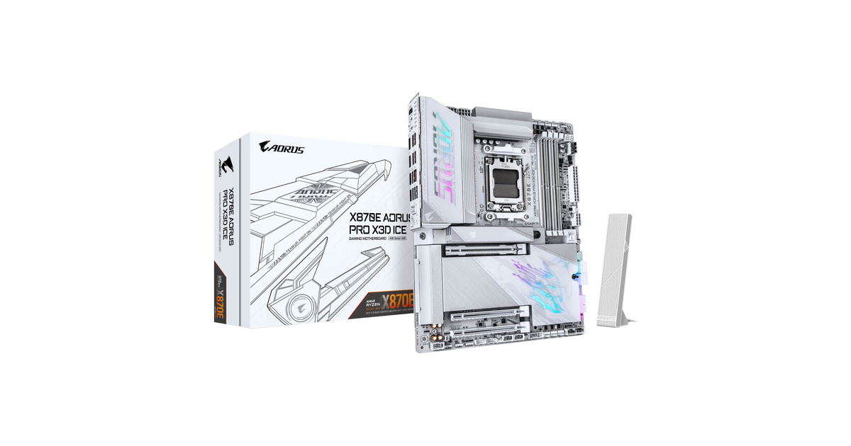 Gigabyte X870E AORUS PRO X3D ICE WIFI-7 AM5 DDR5 9000MHz (OC) ATX Gaming (Oyuncu) Anakart