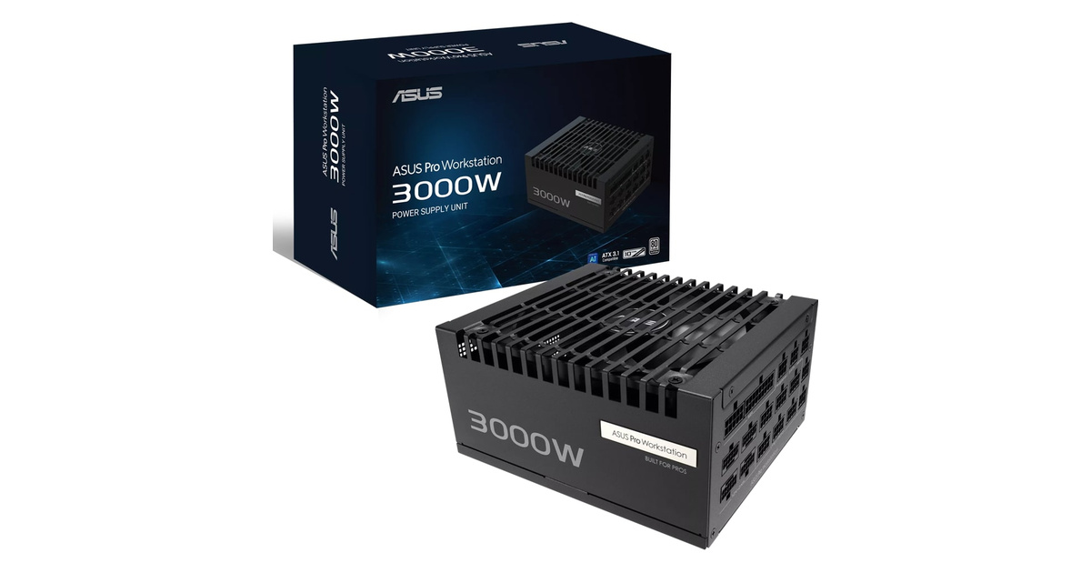 ASUS 3000W Pro WS 3000P 80+ Platinum Tam Modüler ATX 3.1 PCIe Gen 5.1 Güç Kaynağı