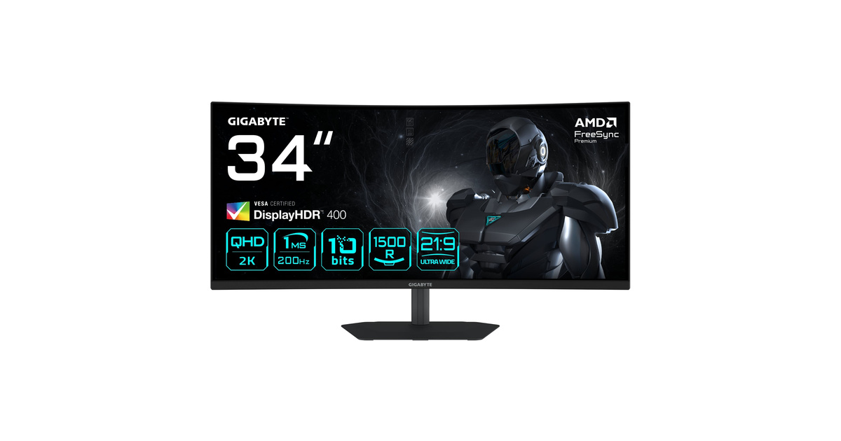 GIGABYTE G34WQC2 34" 200Hz 1ms WQHD Curved VA 1500R Gaming (Oyuncu) Monitör