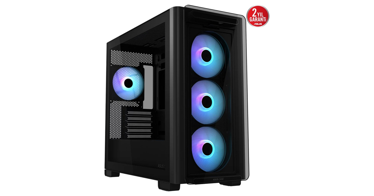 ASUS A23 PLUS TG ARGB Siyah Tempered Glass USB 3.2 mATX Mid Tower Gaming Kasa 7 fan