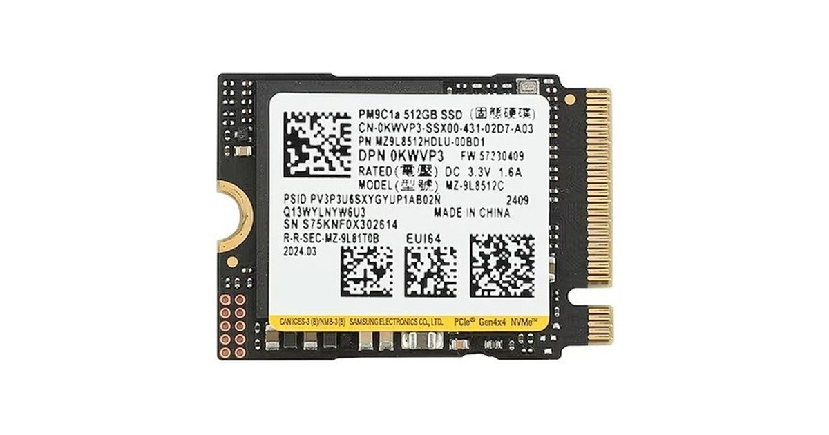 Samsung PM9C1A 512GB 6000/5600MB/sn PCIe Gen4 NVMe M.2 SSD Disk