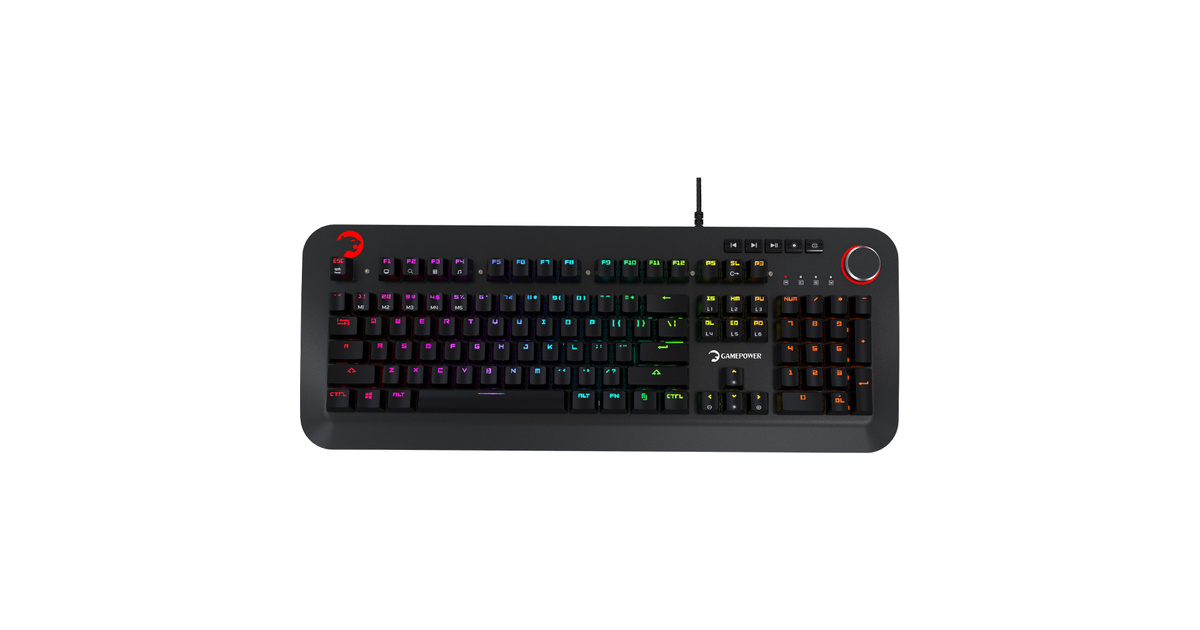 GamePower Starscream 60M RGB Kırmızı Switch 60 Milyon İngilizce Q USB Suya Dayanıklı Optik Mekanik Gaming Klavye