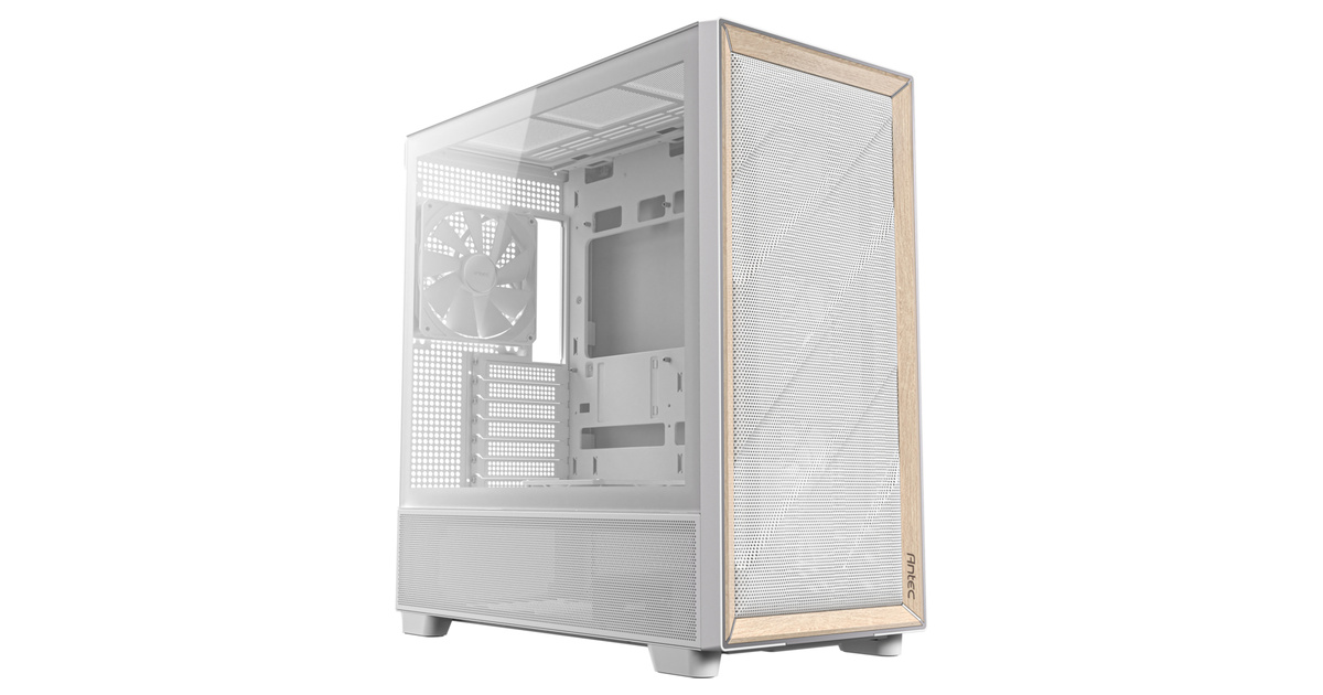Antec Flux White Mid Tower 1x140mm 4x120mm Fanlı Ön Çerçeve Ahşap Beyaz Gaming (Oyuncu) Kasa