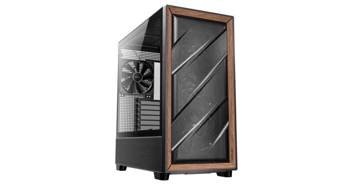 Antec Flux Black Mid Tower 1x140mm 4x120mm Fanlı Ön Çerçeve Ahşap Siyah Gaming (Oyuncu) Kasa