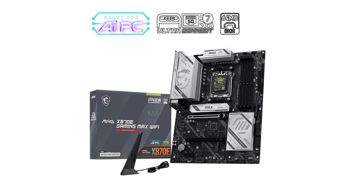 MSI X870E GAMING MAX WIFI AM5 DDR5 8200(OC)MHz ATX Anakart
