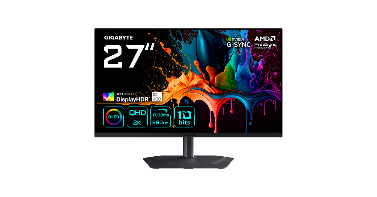 GIGABYTE MO27Q3 27" 360Hz 0.03 ms VESA DisplayHDR True Black 400 2K QD-OLED Monitör