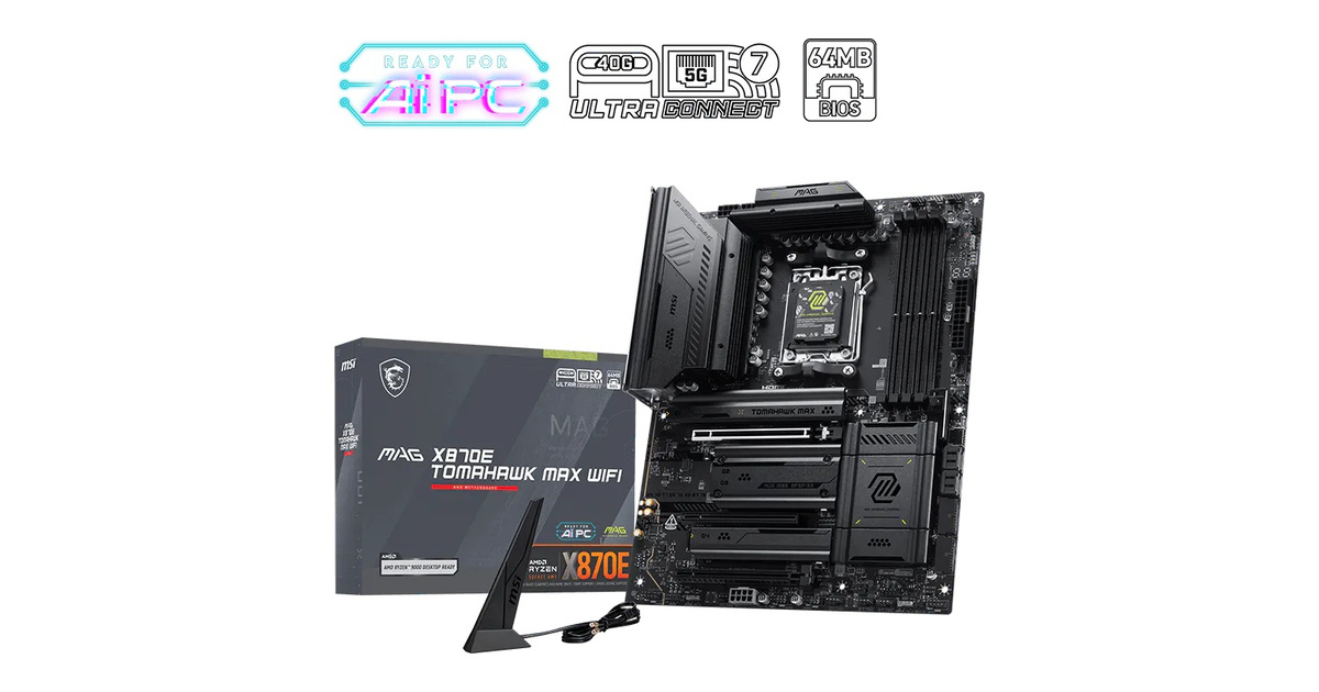 MSI MAG X870E TOMAHAWK MAX WIFI 8400Mhz(OC) M.2 AM5 ATX Anakart