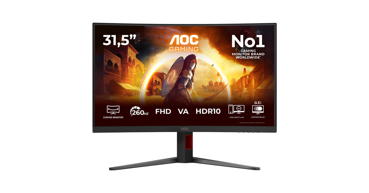 AOC C32G4Z 31.5" 260Hz 0.3ms HDR10 Adaptive Sync Full HD