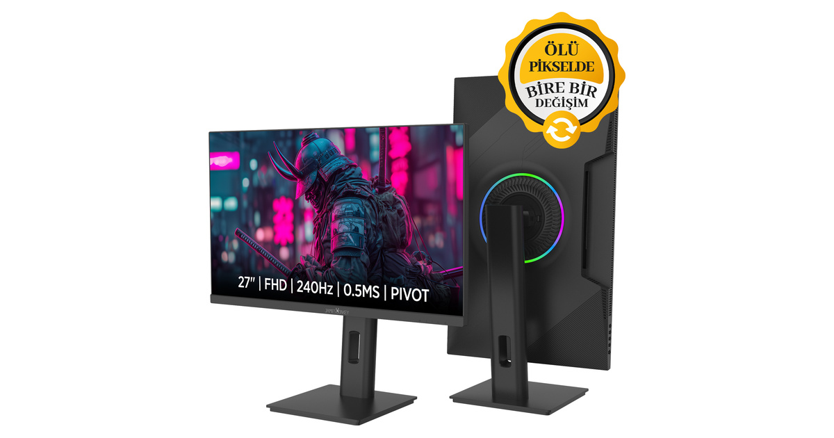 James Donkey Arven A70 27'' 240Hz 0.5Ms FHD VA Panel Gaming RGB Pivot Monitör (Ölü Pikselde Anında Değişim)