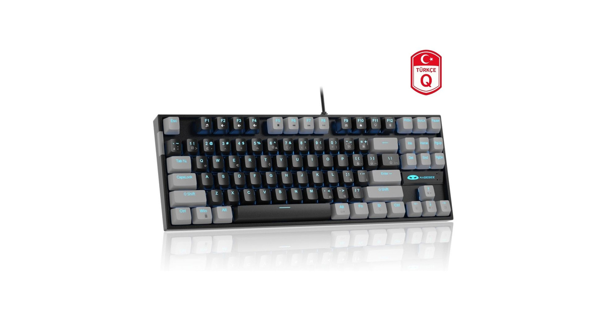 MageGee STAR 87 Tuş Red Switch Gri-Siyah Kablolu Türkçe Q Mekanik Gaming Klavye