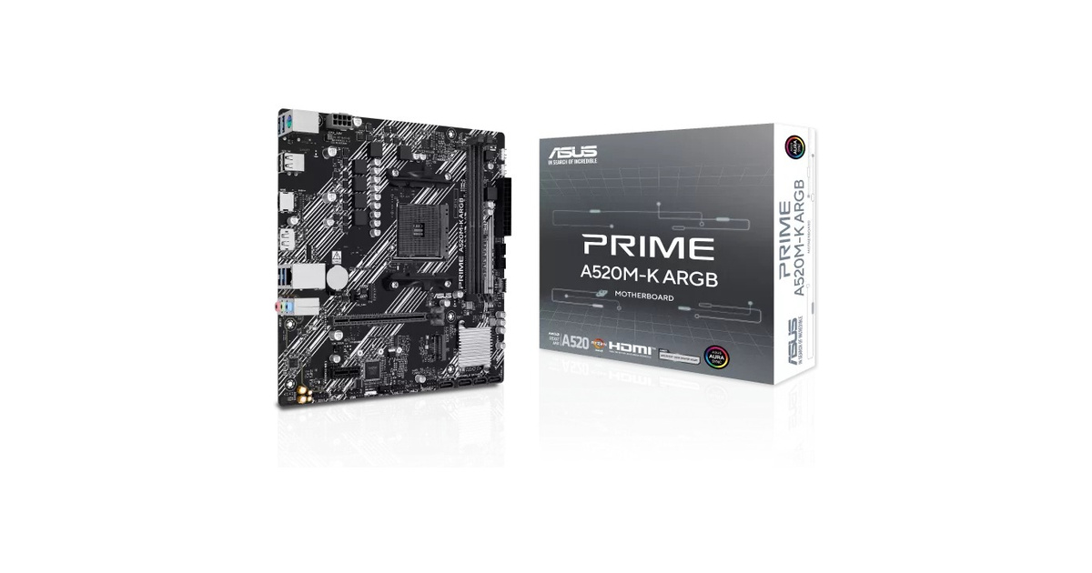 ASUS Prime A520M-K ARGB AM4 DDR4 5100(OC)MHz mATX Gaming (Oyuncu) Anakart