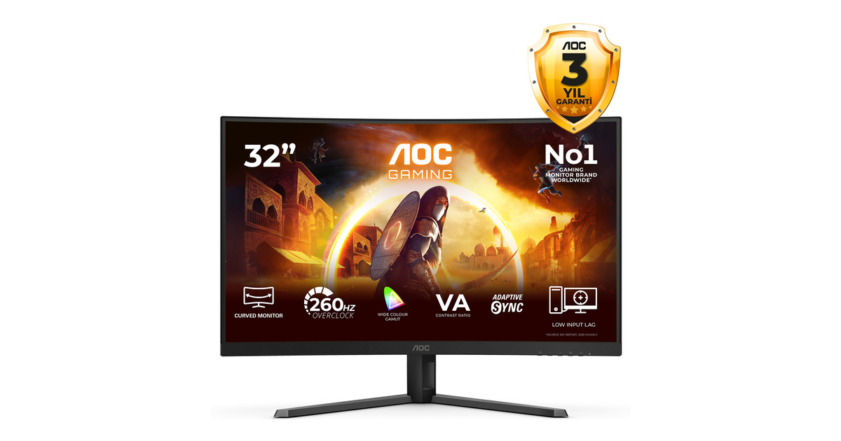 AOC C32G42ZE 31.5" 240Hz 0.3ms Adaptive Sync Full HD 1500R Kavisli VA Gaming Monitör