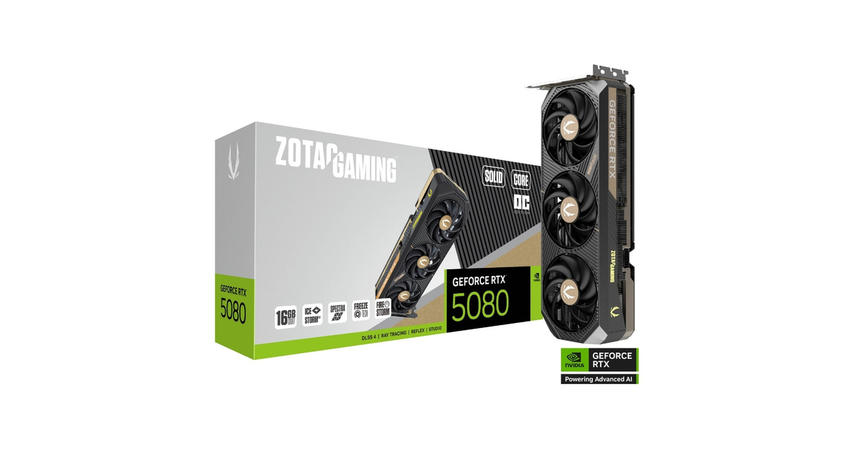 ZOTAC GeForce RTX 5080 GAMING SOLID CORE OC 16GB GDDR7 256Bit DLSS 4 Ekran Kartı