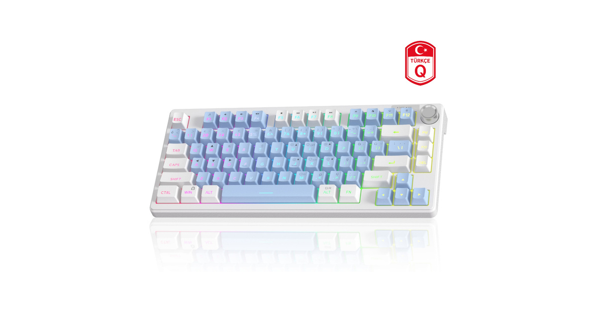 MageGee TS75 %75 Beyaz 79 Tuş RGB Kablolu Membran Gaming Klavye