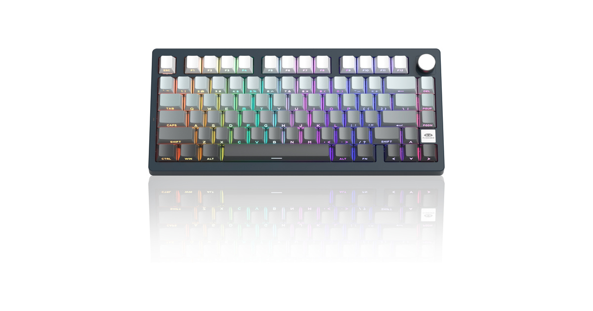 MageGee Light75 Tri-Mode Kablosuz RGB Hot-Swap Mekanik Siyah-Gri Gradient Gasket Gaming Klavye