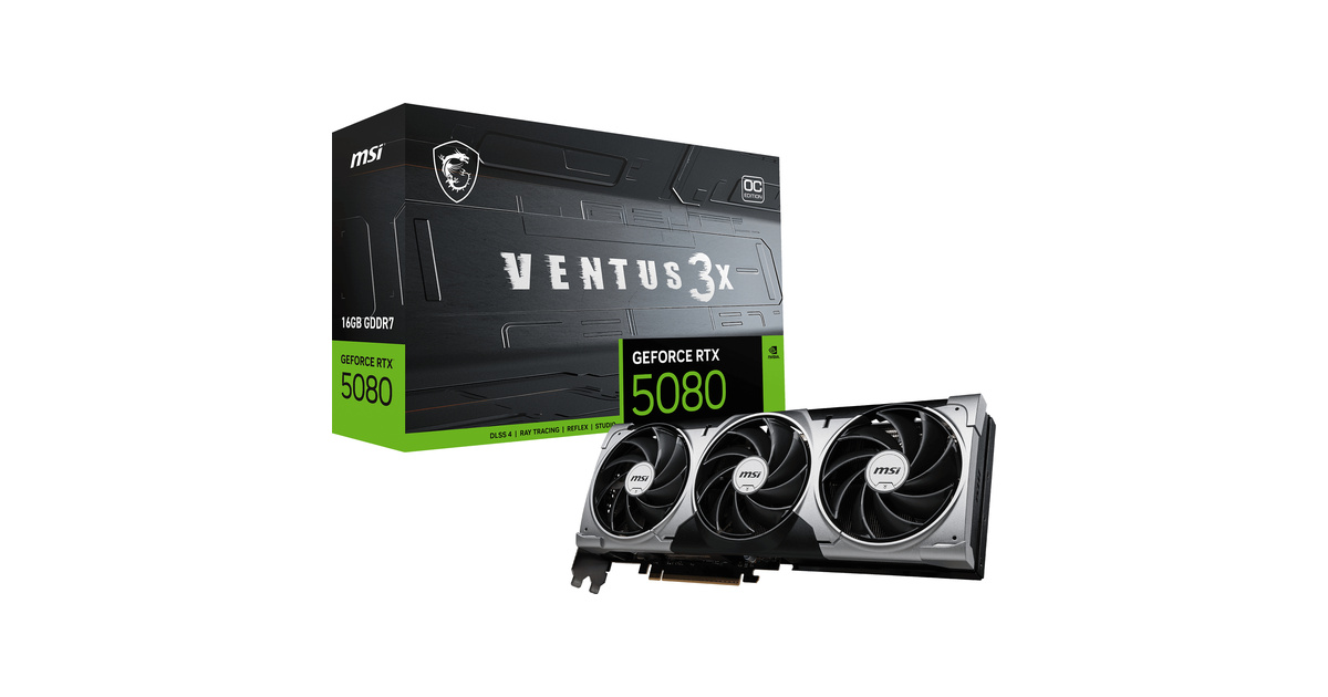 MSI GeForce RTX 5080 16G VENTUS 3X OC GDRR7 256 B DX12 Gaming