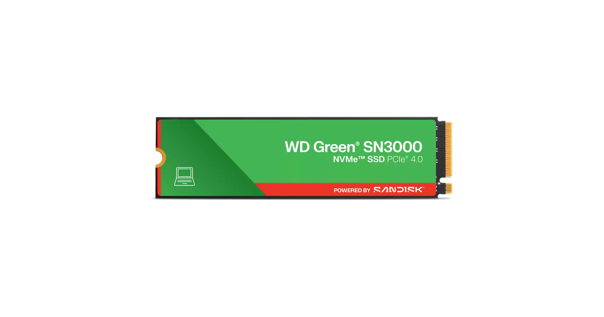 WD Green SN3000 500GB 5000/4000MB/s M.2 NVMe Gen 4 SSD Disk