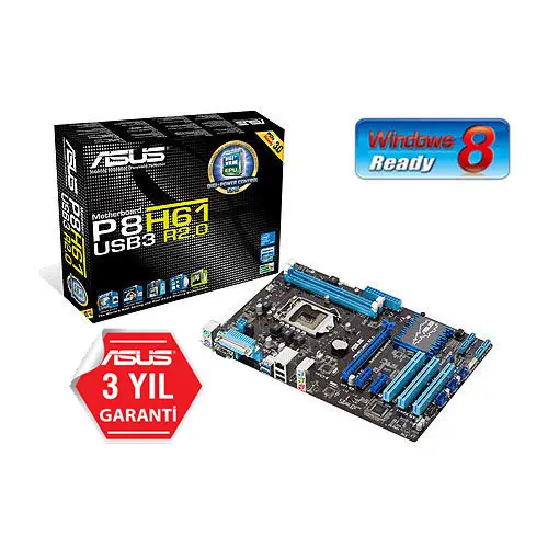 Asus P8H61/USB3 H61 Ddr3 GLan + Sata 16X