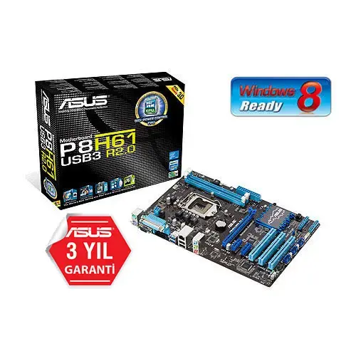 Asus P8H61/USB3 H61 Ddr3 GLan + Sata 16X