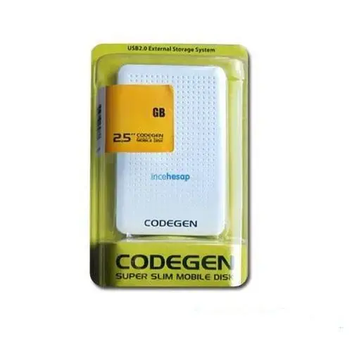 CODEGEN 640 GB 2.5″ SLIM BEYAZ TAŞINABİLİR HARDDİSK