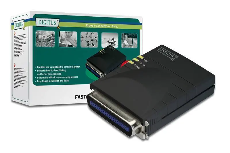Digitus DN-13001-W Fast Ethernet Print Server, 1 Paralel Port