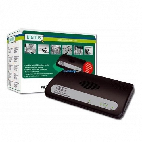 Digitus DN13006W 3 Port Fast Print Server, 2 X USB Port, 1 X