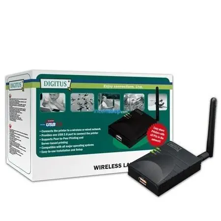 Digitus DN-13014-3 1 Port Wireless (Kablosuz) Fast Ethernet Print Server