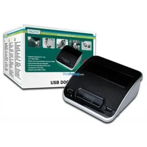 DIGITUS DA-70542-1 Harici Sata Hdd`ler (2.5 inch/3.5 inch) için Docking Station, Bağlantı Arayüzü USB 2.0 / ESata