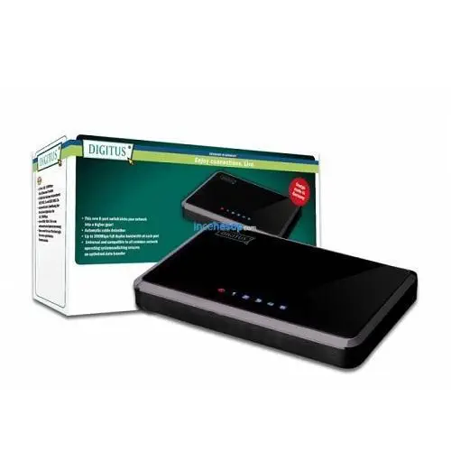 DIGITUS DN-80071 Unmanaged 5 port 1000Base-T Gigabit Switch, Masaüstü Tipi