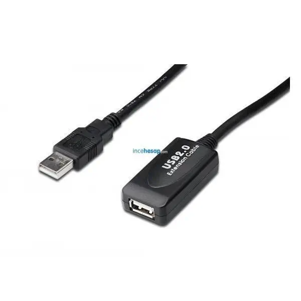DIGITUS DA-73101 USB 2.0 Repeater Kablosu, USB A Erkek / A Dişi, 15 Metre