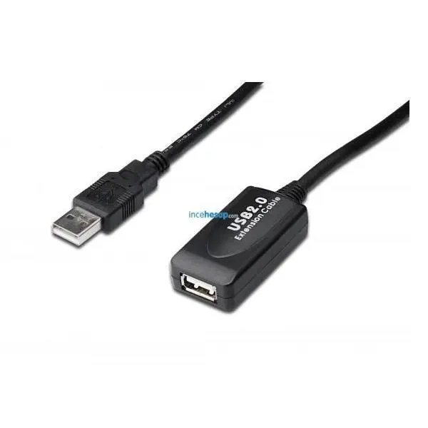 DIGITUS DA-73103 USB 2.0 Repeater Kablosu, USB A Erkek / A Dişi, 25 Metre