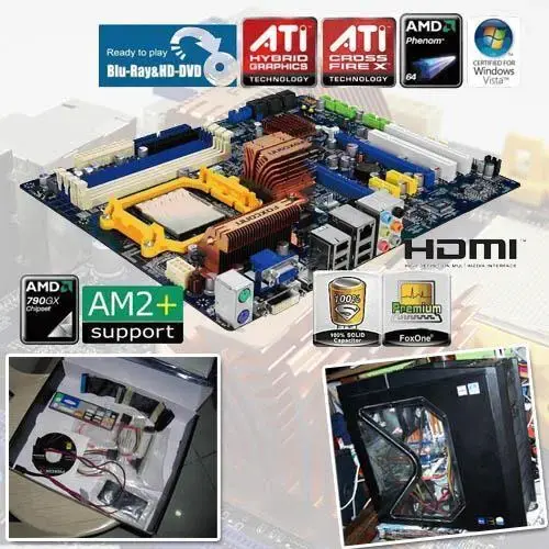 FOXCONN A7DA-S 790GX AM3 DDR3 SATA2+VGA+GL+U3 16X