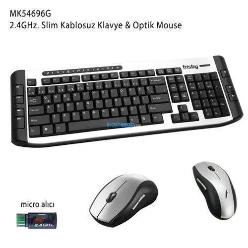 FRISBY MK54696G 2.4 GHZ SLIM KABLOSUZ KLAVYE MOUSE SET