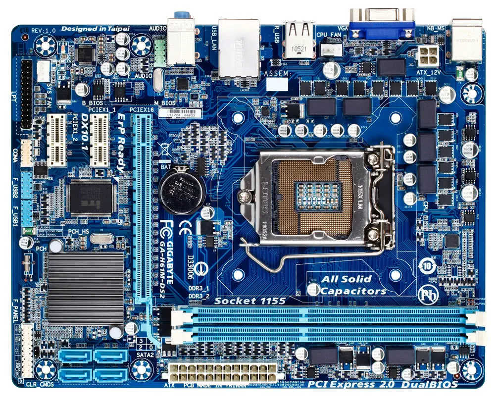Gigabyte H61M-DS2 DDR3 V+S+Glan 16X Anakart