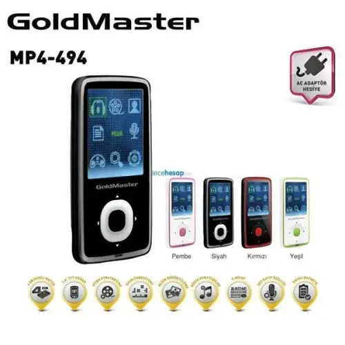 GOLDMASTER MP4-494 MP4 PLAYER KIRMIZI