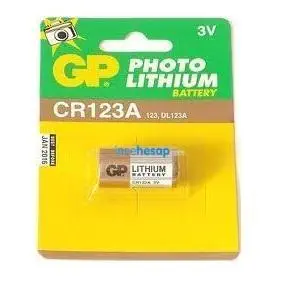 GP CR123A 3V Lityum Fotoğraf Makinası Pili