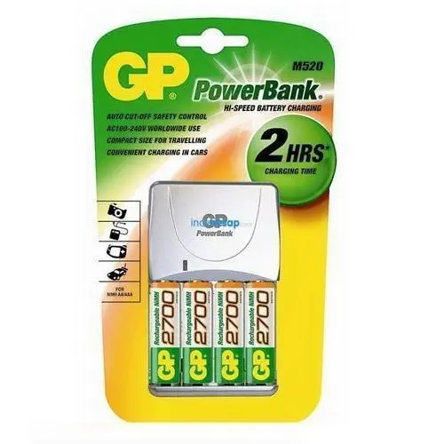 GP M520 2700 POWERBANK ARAÇ ŞARJ KİTİ (4X2700 AA)