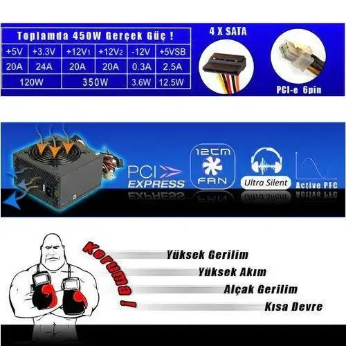 HIGH POWER HPC-450-H12S POWER SUPPLY 450W