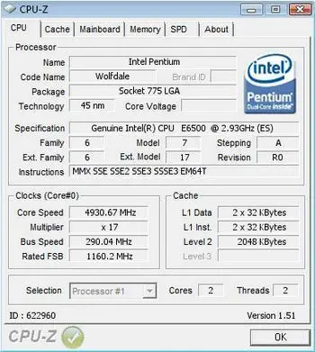 INTEL P4 D E6500 1066MHz 2MB 2.93GHz 64BIT 775p