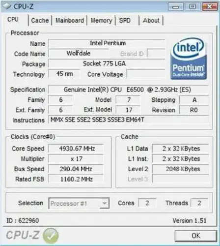 INTEL P4 D E6500 1066MHz 2MB 2.93GHz 64BIT 775p