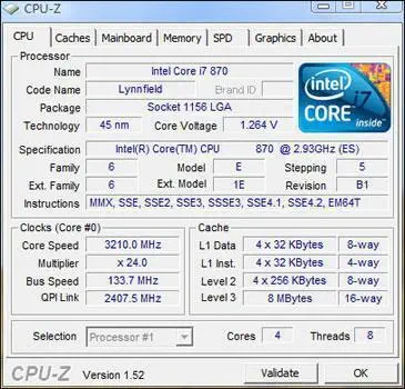 INTEL CORE I7 870 8MB 2.93 GHz 64BIT 1156p