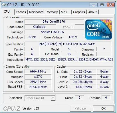 INTEL CORE I5 670 3.46 GHz 4MB 1156p