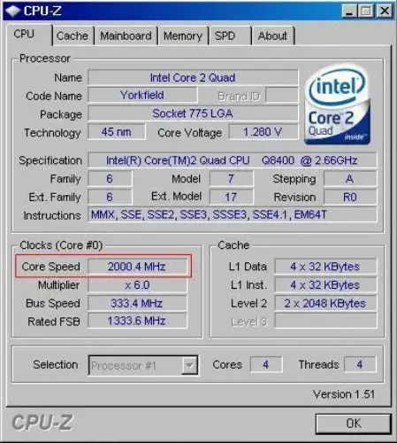 INTEL C2QUAD Q8400 2.66GHz 1333MHz 4MB 64BIT 775p