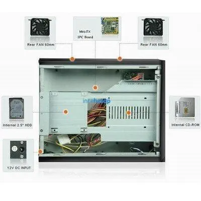 Jetway JC-203-B Siyah Mini ITX Kasa 