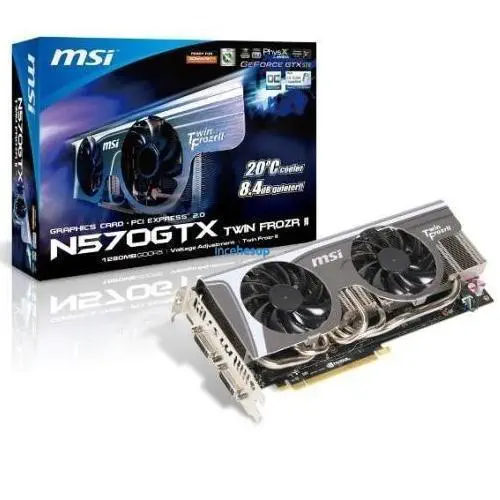 MSI N570GTX-Tİ TWIN FROZR II/OC(256BİT)1280MB DDR5