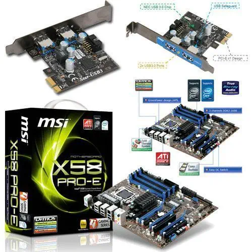 MSI X58 PRO-E DDR3 GLAN+SATA 16X+USB 3.0 KART