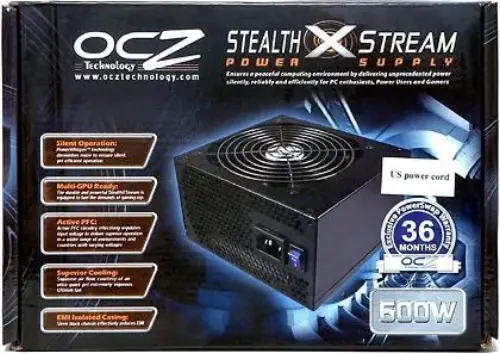 OCZ STEALTHXSTREAM 600W SLI POWER SUPPLY