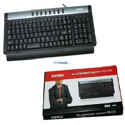 EVEREST KB-830 GRİ-SİYAH USB F KLAVYE