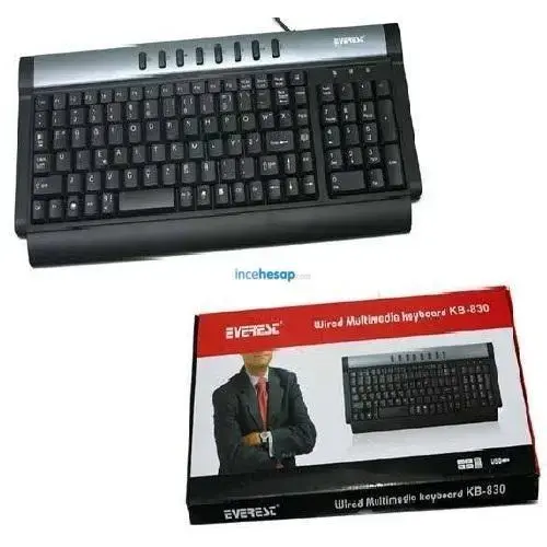 EVEREST KB-830 GRİ-SİYAH USB F KLAVYE